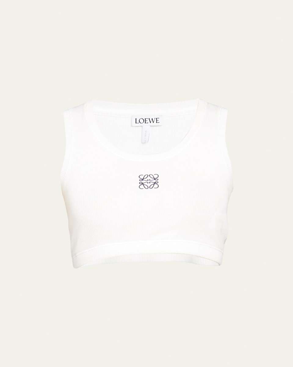 Anagram Logo Ribbed Crop Top